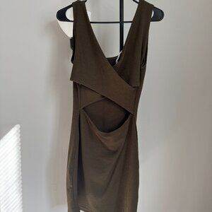 Dark Green Mini Dress - MANGO Basic